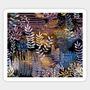 Ocean Song Garden Seaweed Purple Gold Violet Sticker